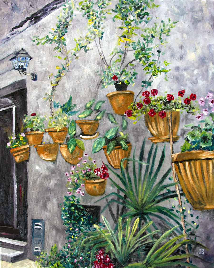 Oil painting "A Wall in Tuscany" by Jeffrey Dale Starr