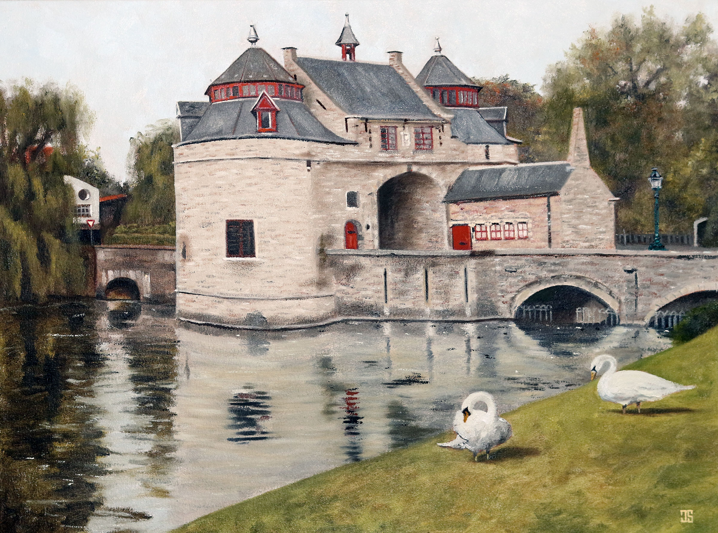 Oil painting "Blacksmith's Gate, Bruges" by Jeffrey Dale Starr